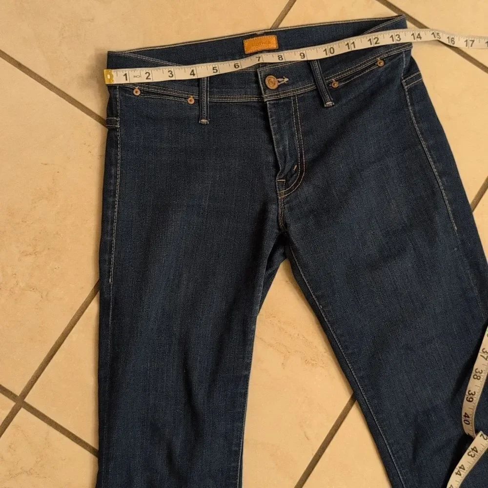 Mother Superior Jeans Curfew Flare Blue Skies Promises Lace Trim Size 25 - Picture 9 of 11
